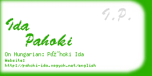 ida pahoki business card